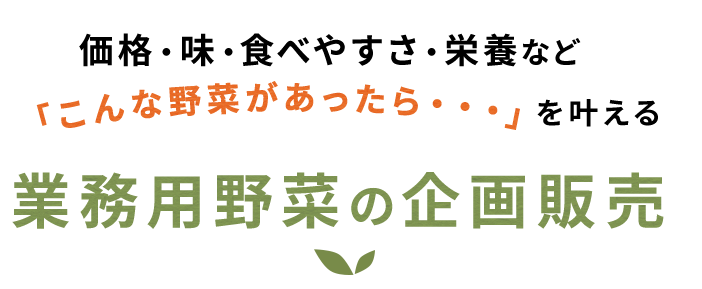 業務用野菜の企画販売