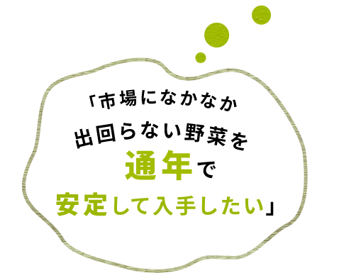 野菜を通年で安定して入手